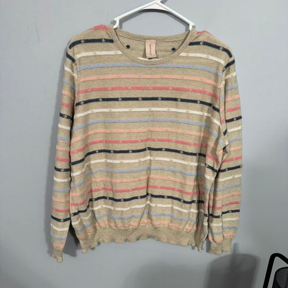 Skovhuus Multicolor Striped Knit Pullover Sweater Women's Plus Size 2X Crewneck - Picture 1 of 6